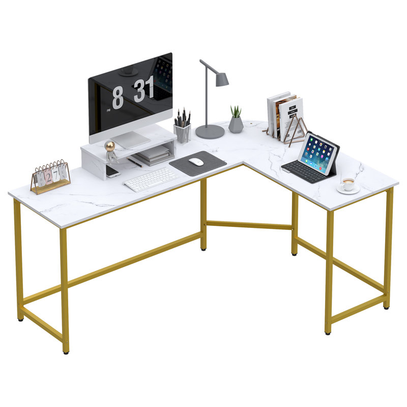 Latitude Run® Angelpreet LShaped Metal Base Computer Desk & Reviews